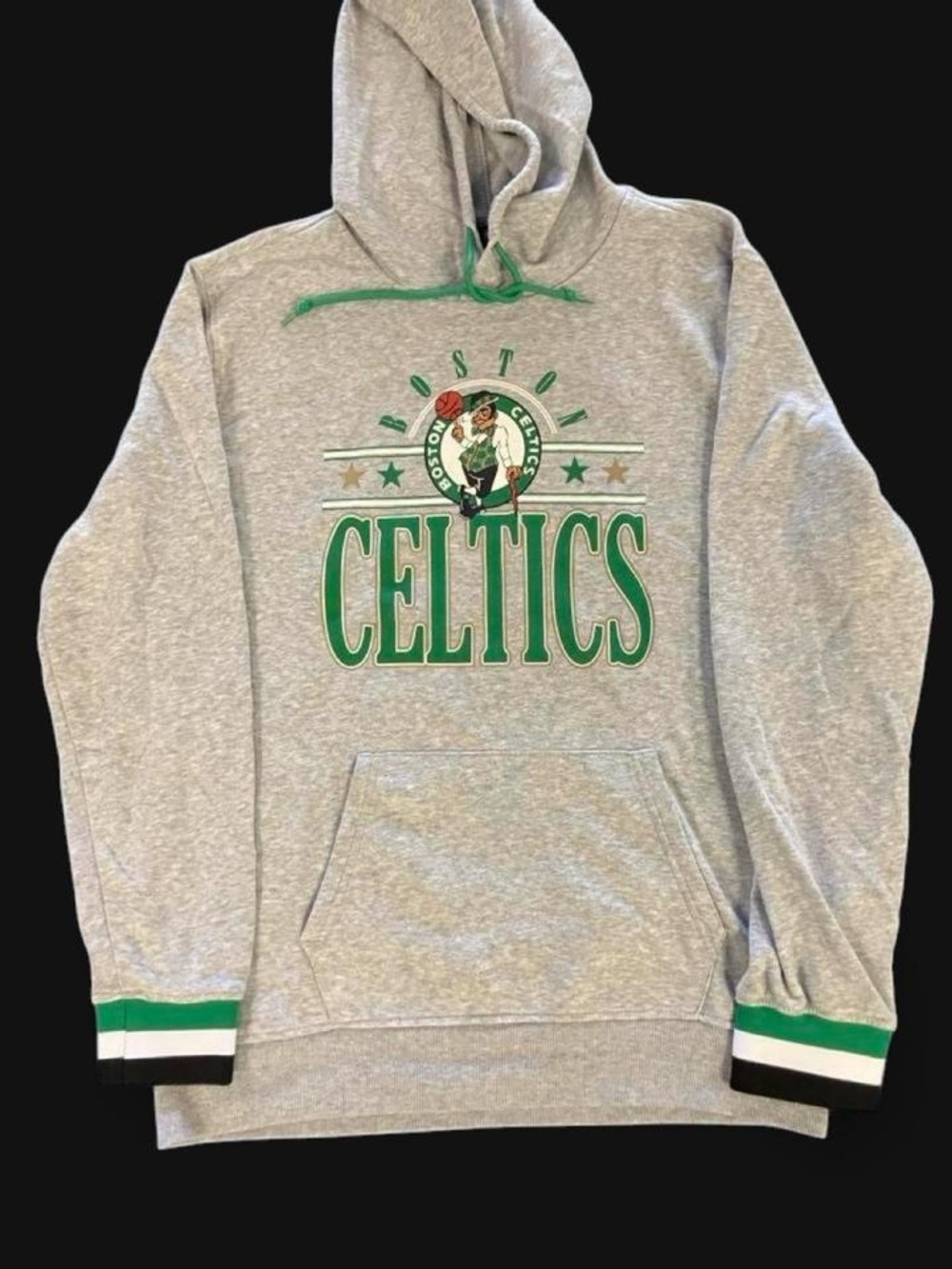 Vintage Y2K NBA Boston Celtics Gray Hoodie Sweatshirt Mens Large